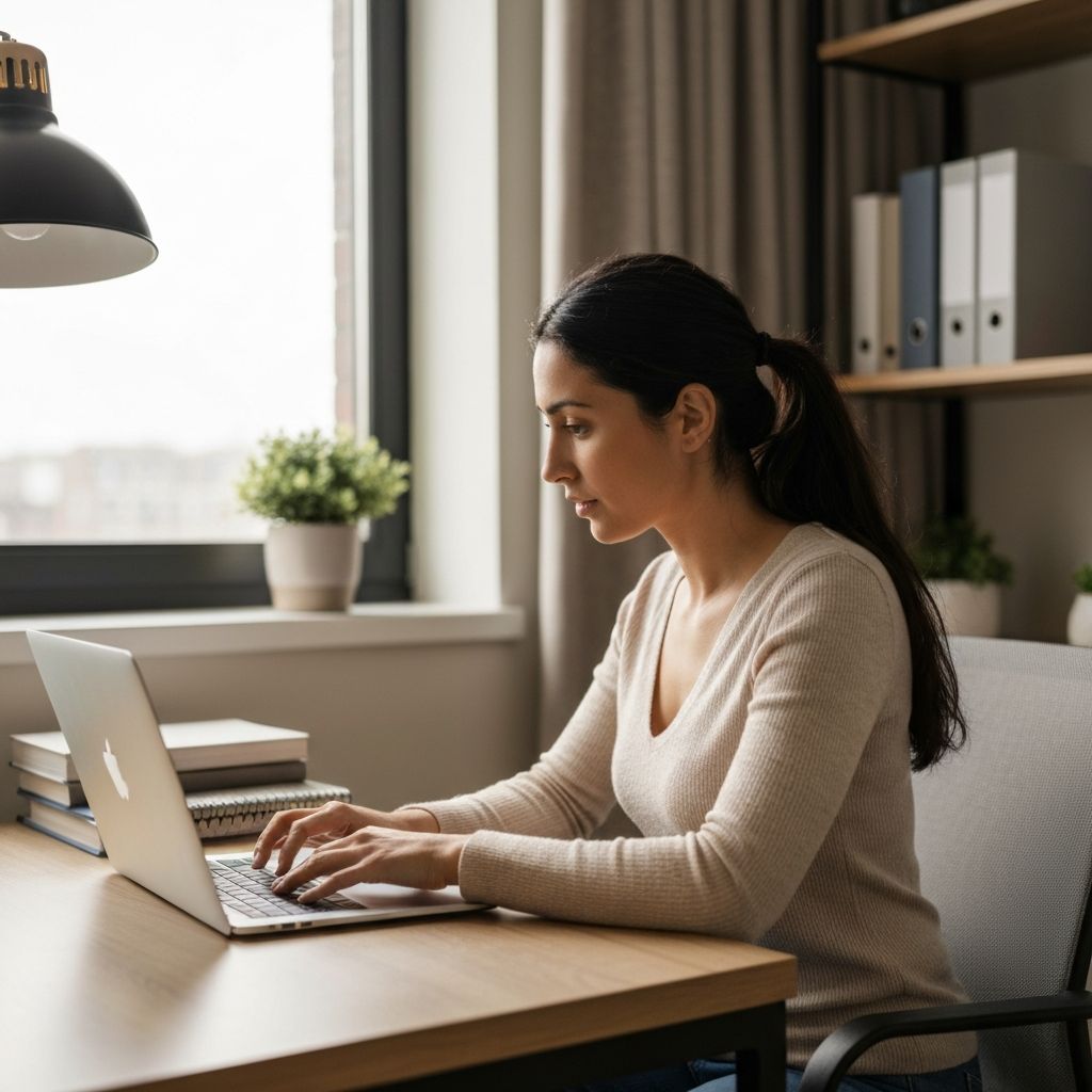 Parent researching ABA therapy options online